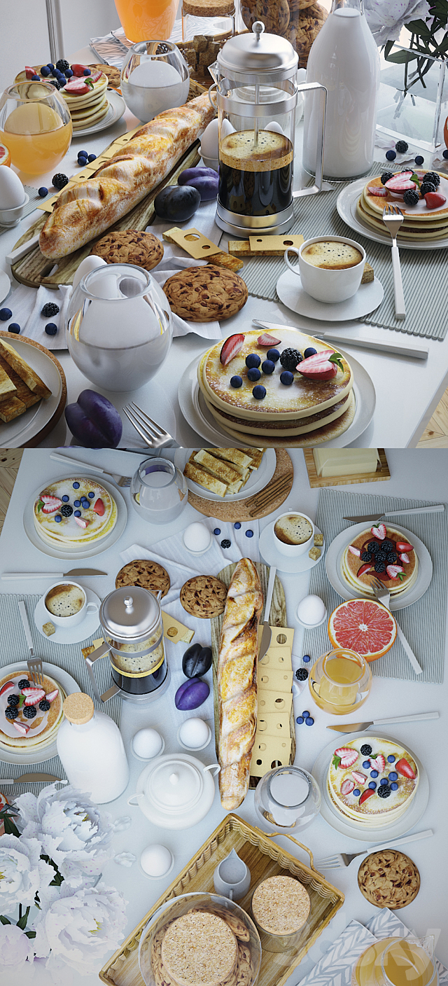 Table setting 21. Breakfast -1 3DSMax File - thumbnail 2