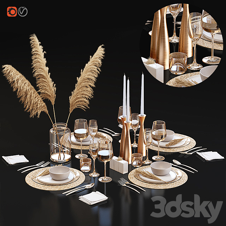 Table setting 22 3DS Max - thumbnail 1