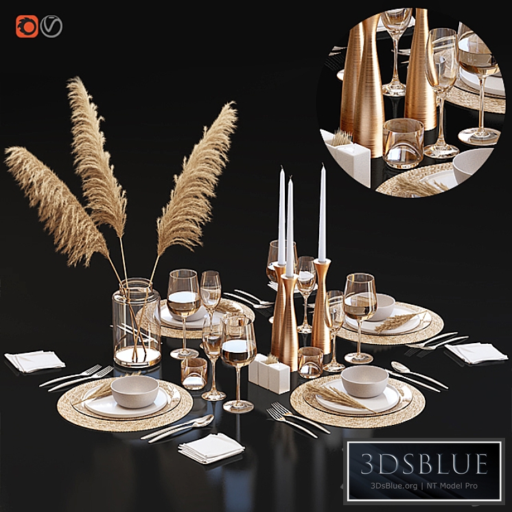 Table setting 22 3DS Max - thumbnail 3