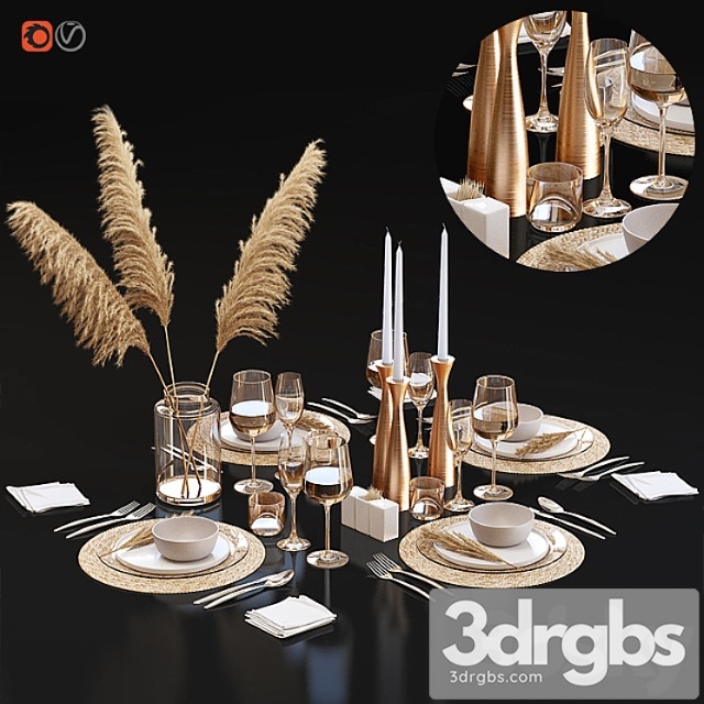 Table setting 22 3dsmax Download - thumbnail 1