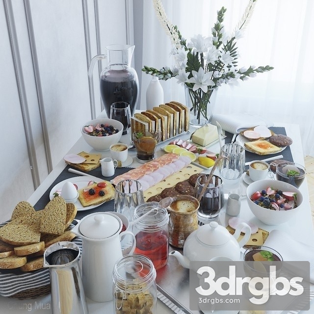 Table Setting 22 Breakfast 3dsmax Download - thumbnail 1