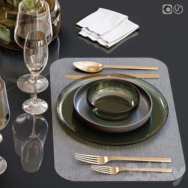 Table setting 23 3DS Max - thumbnail 2