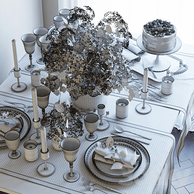 Table setting 24 3DSMax File - thumbnail 3