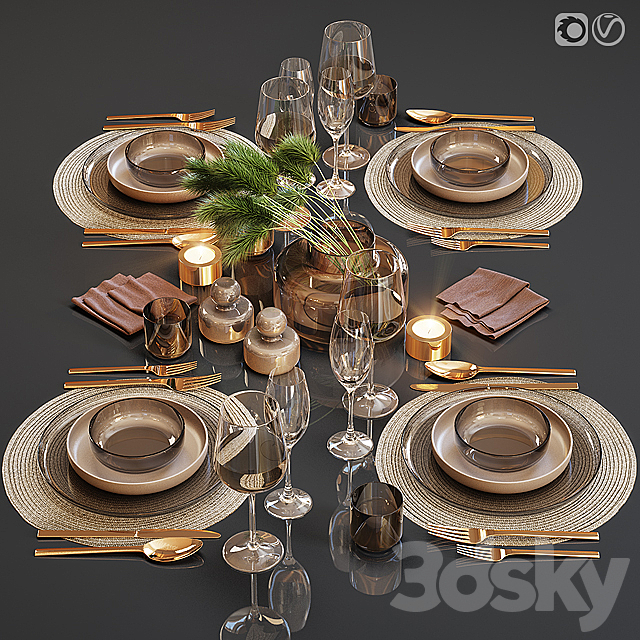 Table setting 24 3DSMax File - thumbnail 1