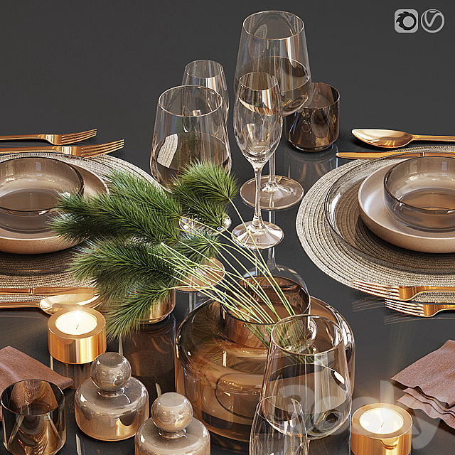 Table setting 24 3DSMax File - thumbnail 3