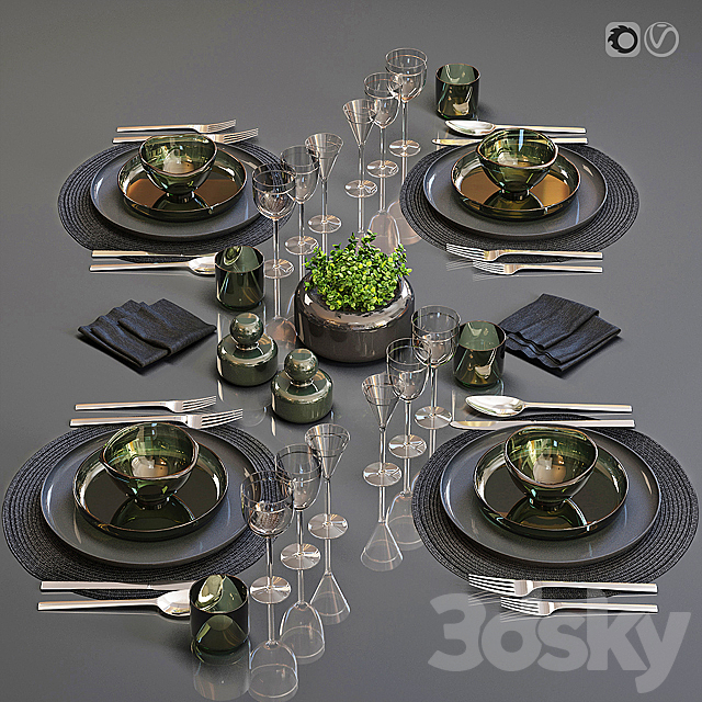 Table setting 25 3DSMax File - thumbnail 1