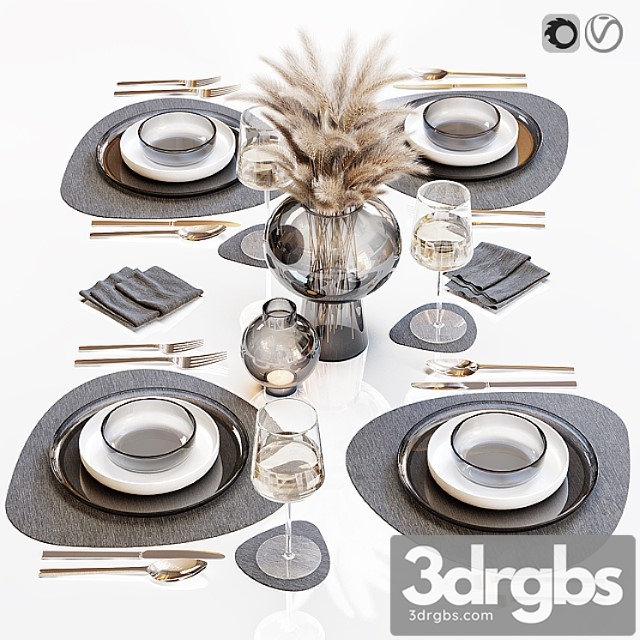 Table setting 27 3dsmax Download - thumbnail 1