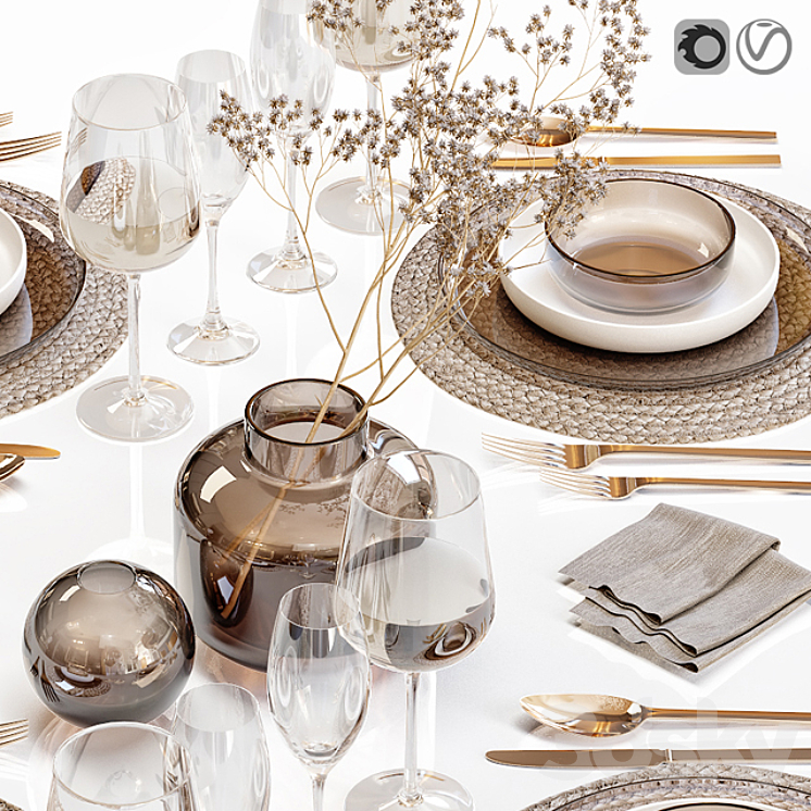 Table setting 28 3DS Max - thumbnail 2