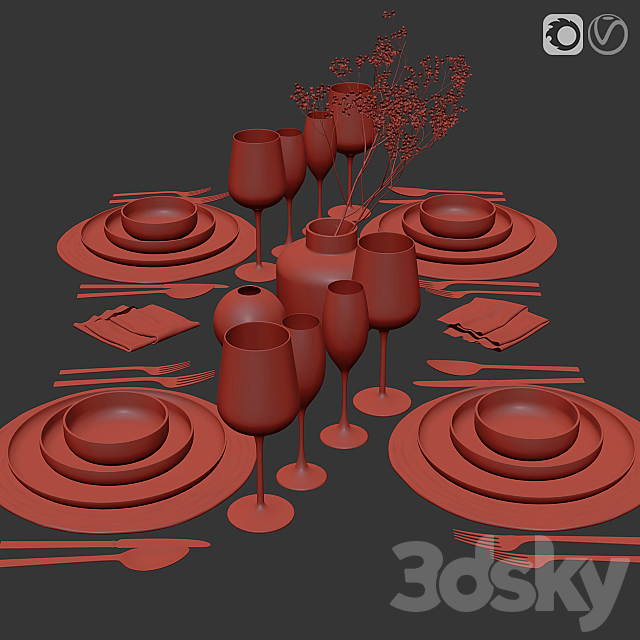 Table setting 28 3DSMax File - thumbnail 5