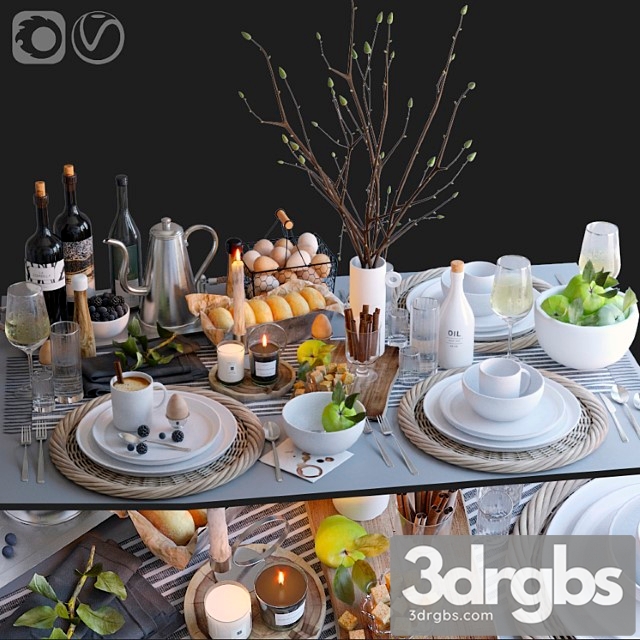 Table setting 29 3dsmax Download - thumbnail 1