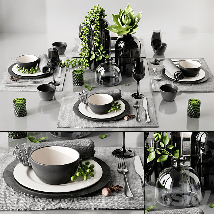 Table setting 3 3DS Max - thumbnail 1