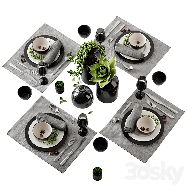 Table setting 3 3DS Max - thumbnail 2