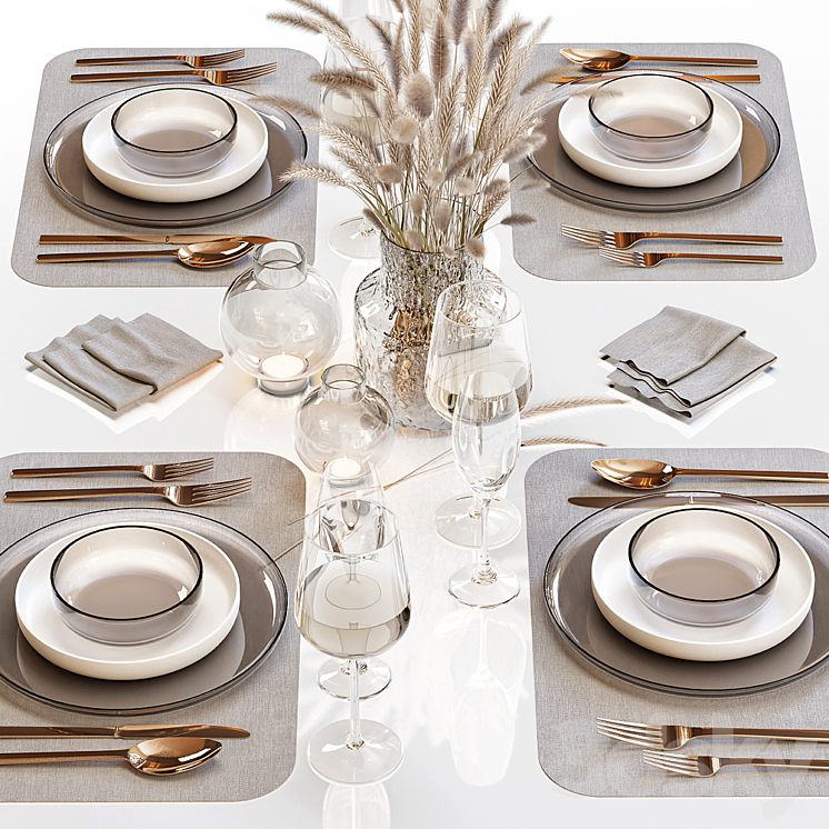 Table setting 30 3DS Max Model - thumbnail 2