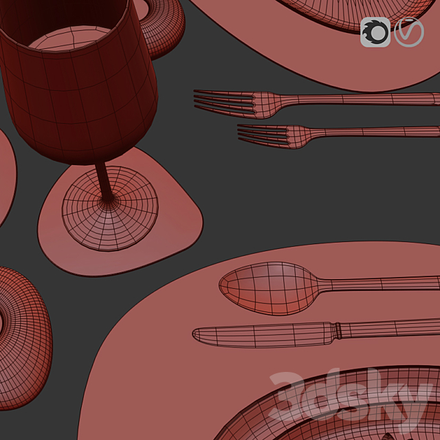 Table setting 32 3DSMax File - thumbnail 3