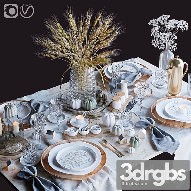 Table setting 35 3dsmax Download - thumbnail 1