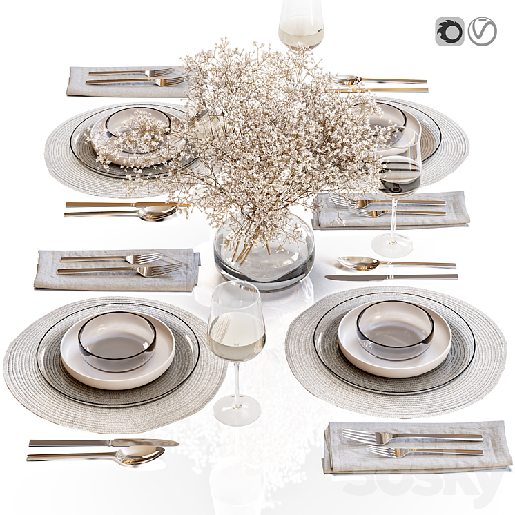 Table setting 36 3DS Max Model - thumbnail 1