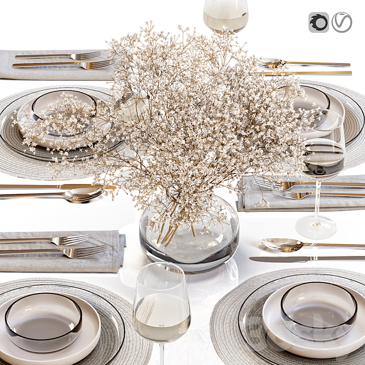 Table setting 36 3DS Max Model - thumbnail 2