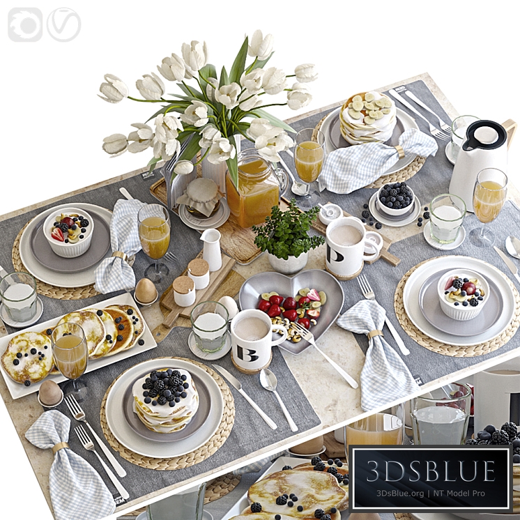 Table setting 38. Breakfast – 5 3DS Max - thumbnail 3