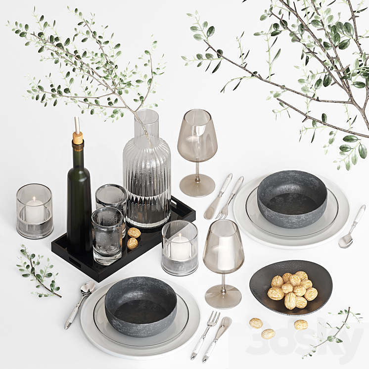 Table setting 3DS Max Model - thumbnail 1