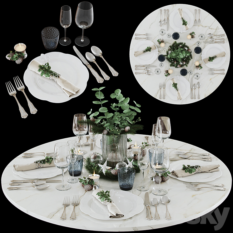 Table setting 3DS Max - thumbnail 1