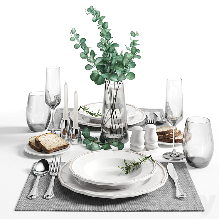 table setting 3DS Max - thumbnail 1