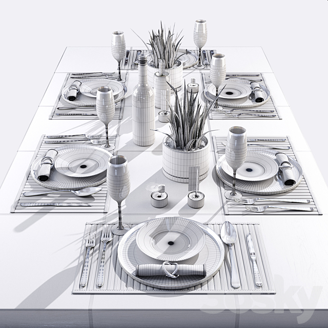 Table setting 3ds Max - thumbnail 3