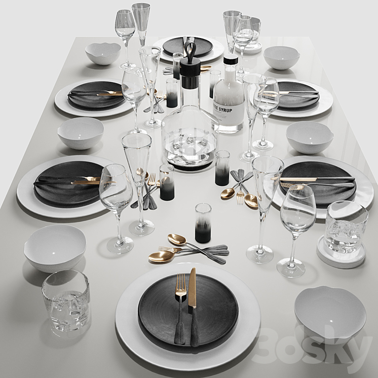 Table setting 3DS Max - thumbnail 1