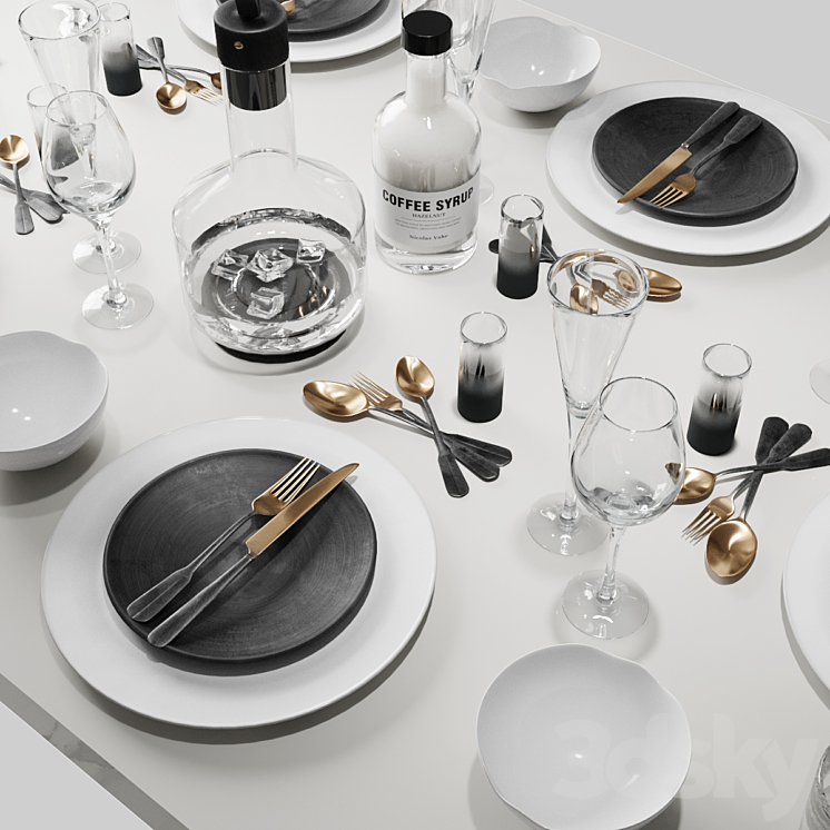 Table setting 3DS Max - thumbnail 2