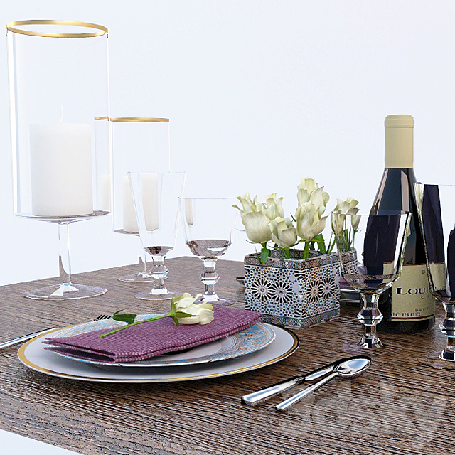 table setting 3DS Max Model - thumbnail 2