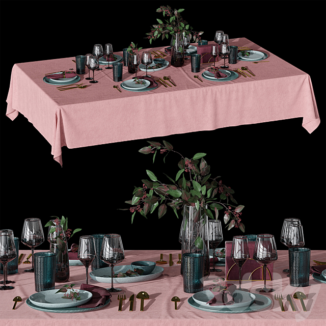 Table setting 3DSMax File - thumbnail 1