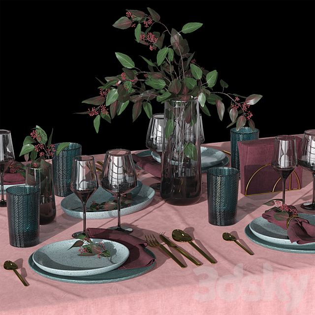 Table setting 3DSMax File - thumbnail 2