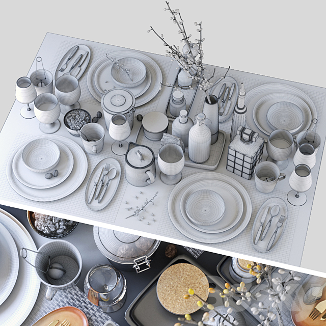 Table setting 3DSMax File - thumbnail 3