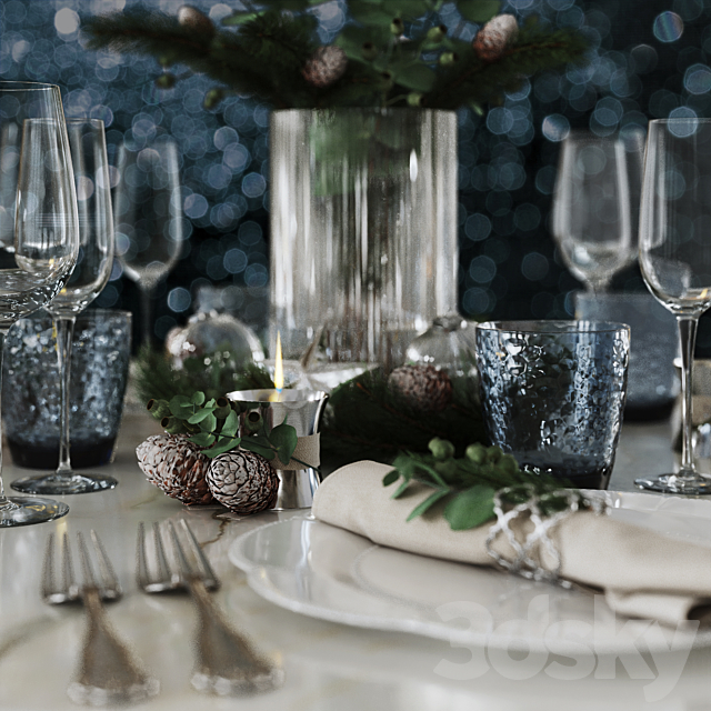 Table setting 3DSMax File - thumbnail 4