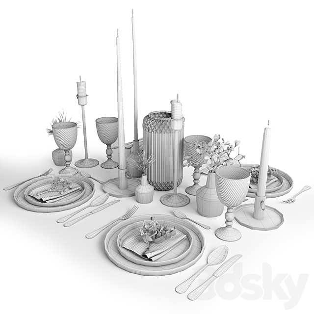 Table setting 3DSMax File - thumbnail 3