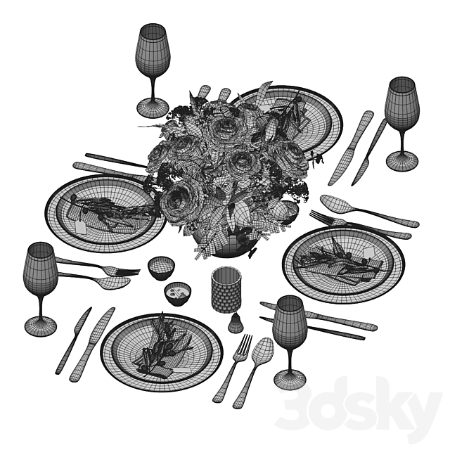 Table setting 4 3DSMax File - thumbnail 4