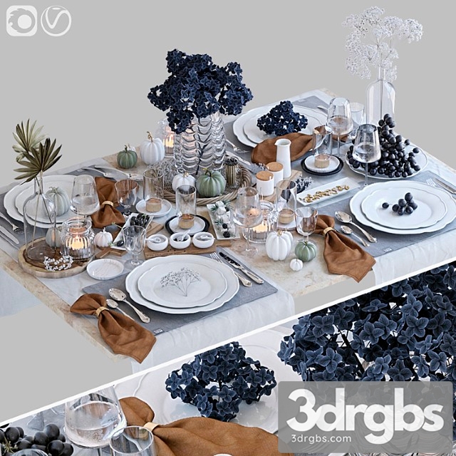 Table setting 40 3dsmax Download - thumbnail 1