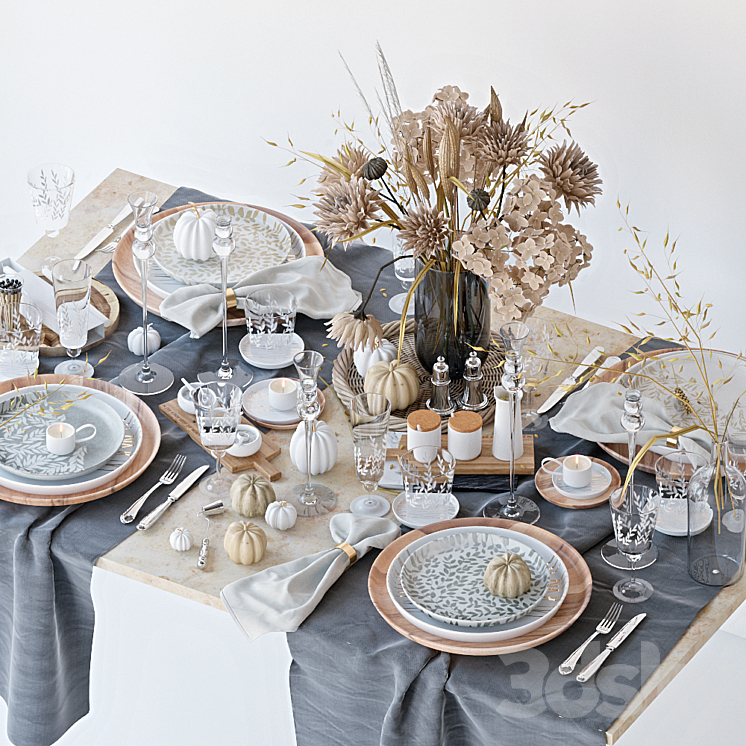 Table setting 56 3DS Max Model - thumbnail 1