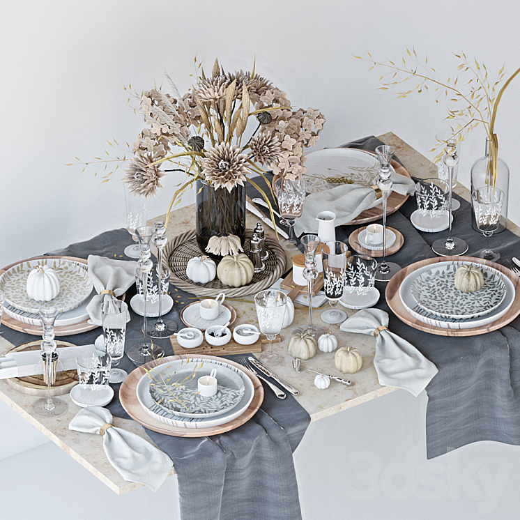 Table setting 56 3DS Max Model - thumbnail 2