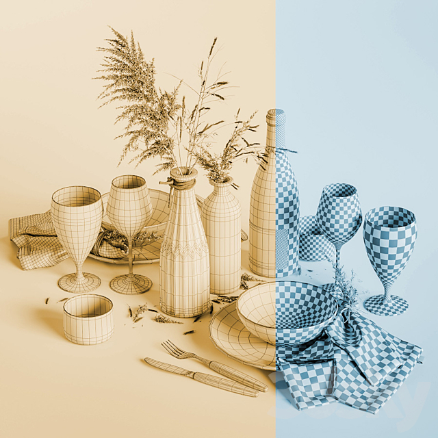 Table setting 7 3DS Max Model - thumbnail 5