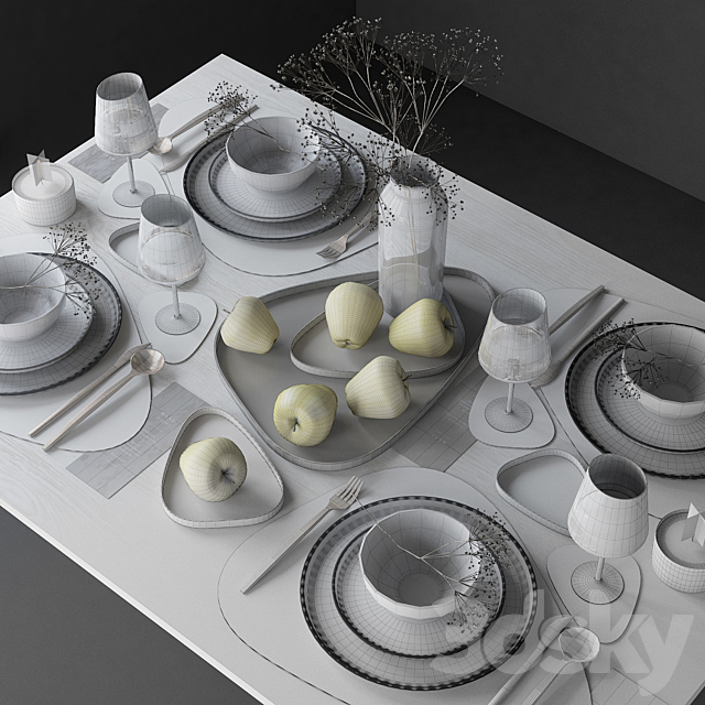 Table setting 70 3DS Max Model - thumbnail 6