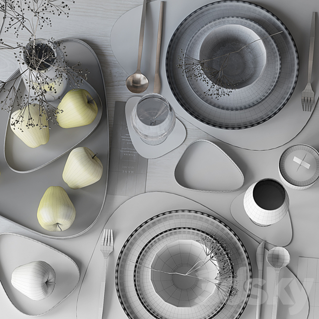 Table setting 70 3DS Max Model - thumbnail 7