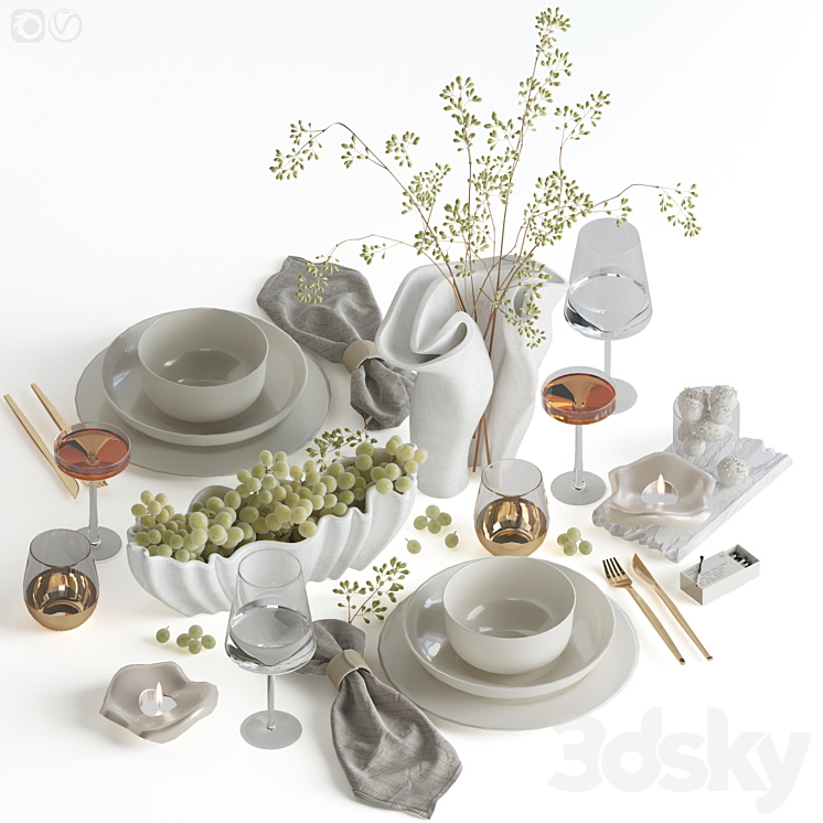 Table setting 82 3DS Max Model - thumbnail 1