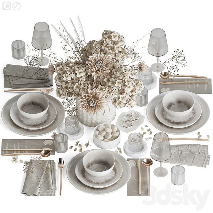 Table setting 83 3DS Max Model - thumbnail 1