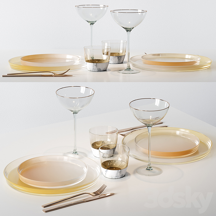 Table setting 9d 3DS Max Model - thumbnail 2