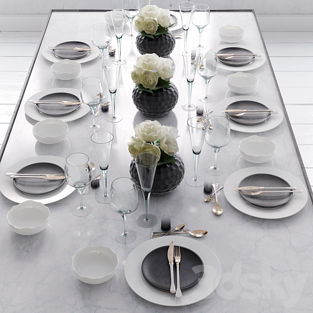 Table setting _ Table set 3DSMax File - thumbnail 1