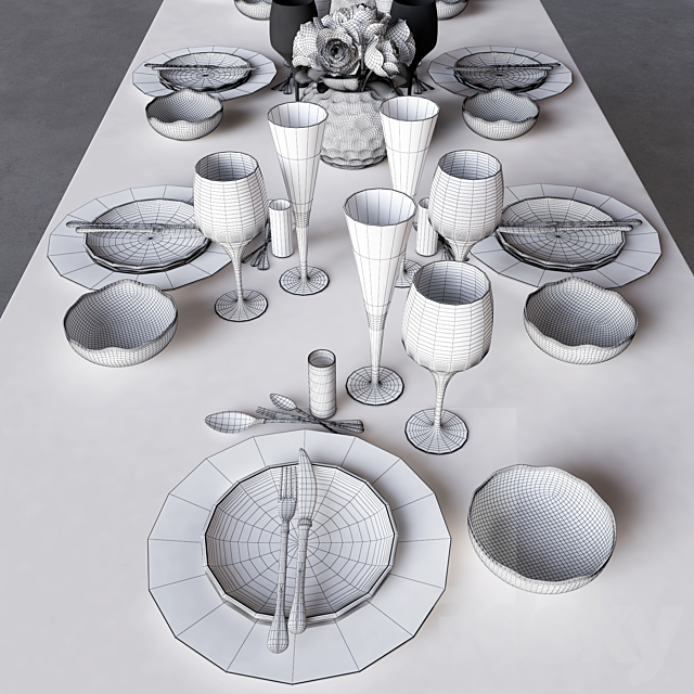 Table setting _ Table set 3DSMax File - thumbnail 2