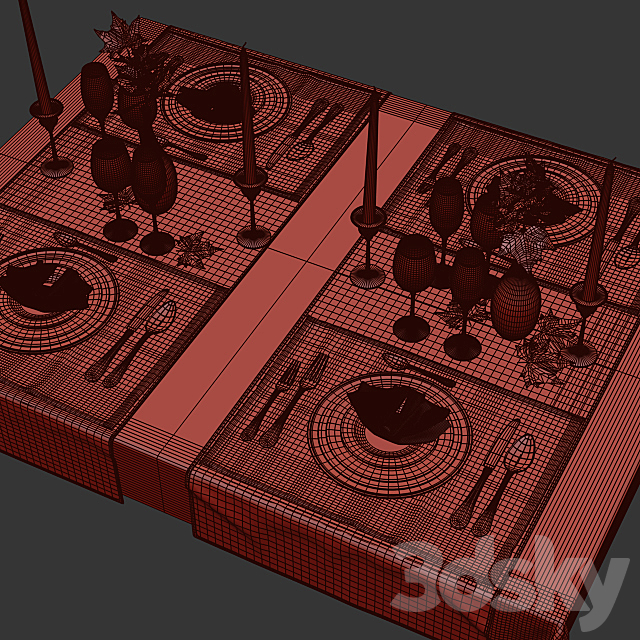 Table setting _ Table setting 2 3DSMax File - thumbnail 3