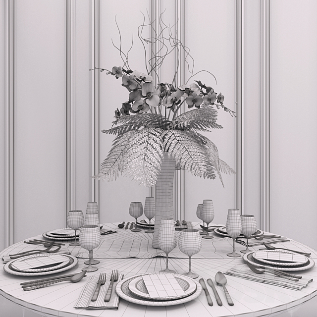 Table setting _ Table setting 3DSMax File - thumbnail 3