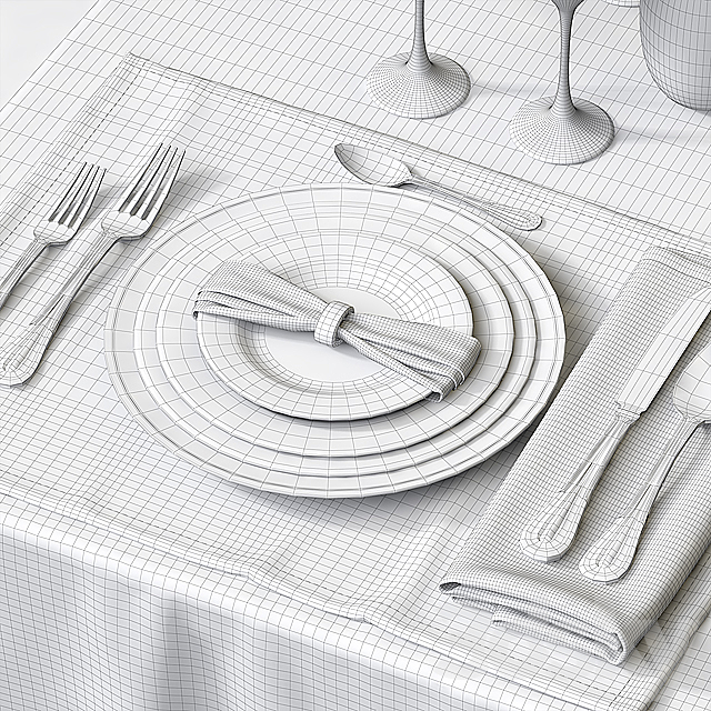 Table setting _ Table setting 3DSMax File - thumbnail 3