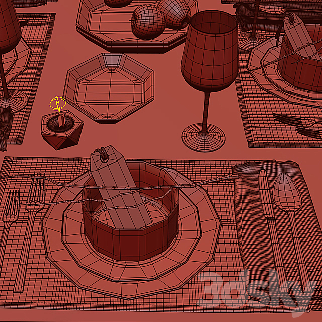 Table setting _ Table setting 4 3DSMax File - thumbnail 3